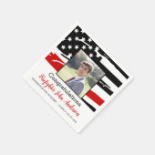 消防戦闘写真薄い赤線の卒業 スタンダードカクテルナプキン (角)