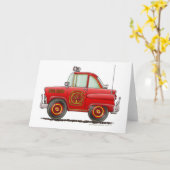 消防所長車の消防士の消防士 カード (黄色い花)