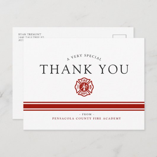 消防救助アカデミー オーダーメイド感謝カード ポストカード (正面/裏面)