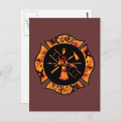 消防救助炎マルチーズクロスポストカード ポストカード (正面/裏面)