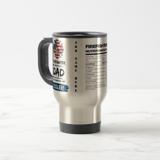 消防最高のパパ用の消防誕生日 トラベルマグ (正面左)