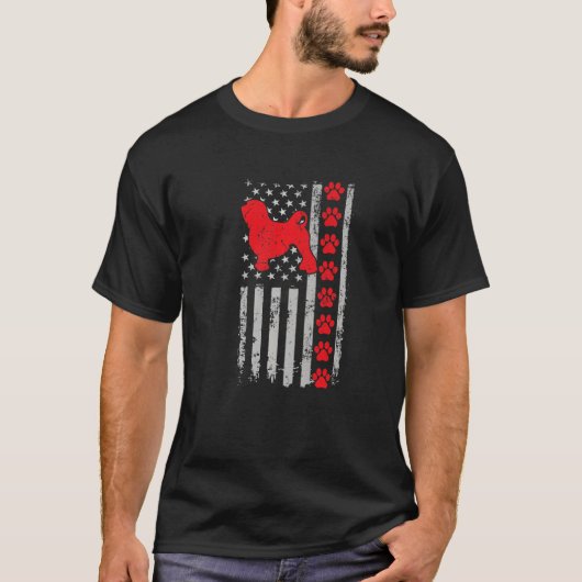 消防最高の士ローチェン母パパ史上米国国旗の犬 Tシャツ (正面)