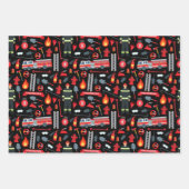 消防機器トラックラダー軸パターン ラッピングペーパーシート (正面)