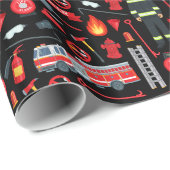 消防機器トラックラダー軸パターン ラッピングペーパー (ロールコーナー)