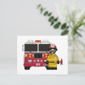 消防機関葉書付き消防士 ポストカード (スタンド正面)