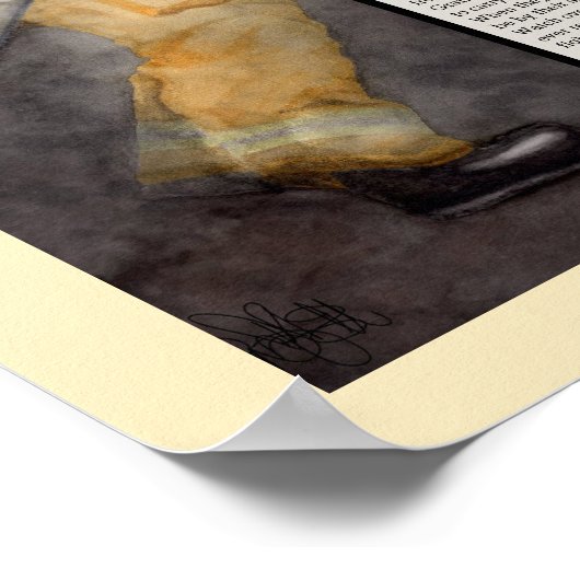 消防水色プリントと祈りの言葉安全性 ポスター (角)