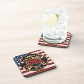 消防消防消防救助部アメリカ国旗カスタム コースター (右側)