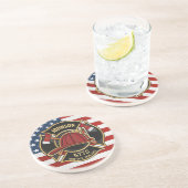 消防消防消防救助部アメリカ国旗カスタム コースター (側面)