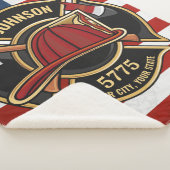 消防消防消防救助部アメリカ国旗カスタム シェルパブランケット (3/4)