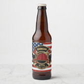 消防消防消防救助部アメリカ国旗カスタム ビールラベル (正面)