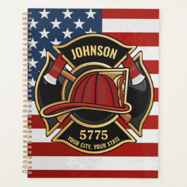 消防消防消防救助部アメリカ国旗カスタム プランナー手帳