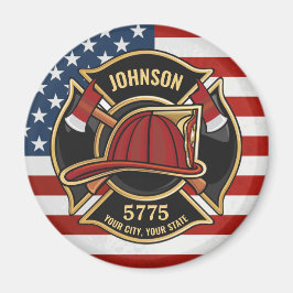 消防消防消防救助部アメリカ国旗カスタム マグネット