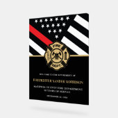 消防消防署の退職へようこそ アクリルサイン (傾斜)