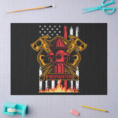 消防消防署ファイアバッジと旗 薄葉紙 (クラフト)