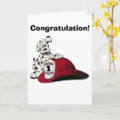 消防犬おめでとう! カード (黄色い花)