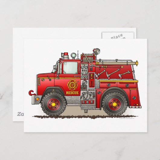 消防用パンプーレスキュー用トラックのポストカード ポストカード (正面/裏面)