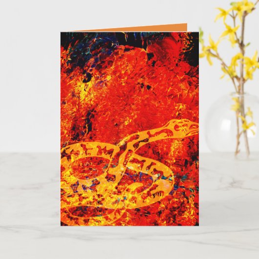 消防用ヘビ誕生日 カード (黄色い花)