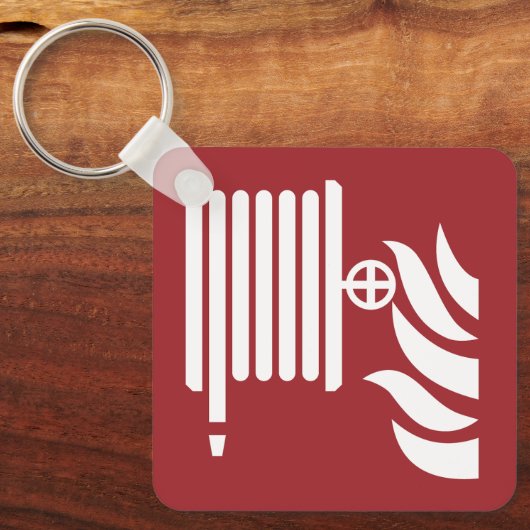 消防用ホースリール安全標識 キーホルダー (正面)