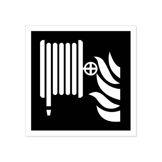 消防用ホースリール安全標識 ラバースタンプ (インプリント)