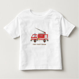 消防用主火トラック消防車 トドラーTシャツ