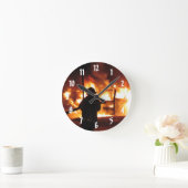 消防用手綱 ラウンド壁時計 (ホーム)