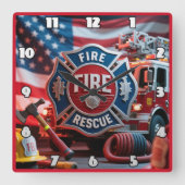 消防用救難装置 スクエア壁時計 (正面)