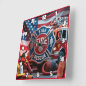 消防用救難装置 スクエア壁時計 (傾斜)