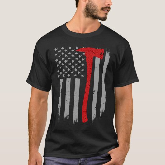 消防用旗シンレッドライン消防用Ax Tシャツ (正面)