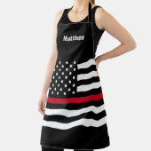 消防用薄型レッドラインアメリカ国旗 エプロン (インサイチュ)