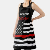 消防用薄型レッドライングリルマスターBBQエプロン エプロン (インサイチュ)