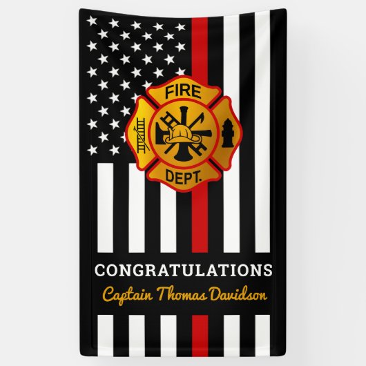 消防用薄型レッドラインマルチーズクロス退職金 横断幕 (縦)