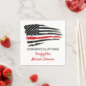 消防用薄型レッドライン国旗おめでとうございます スタンダードカクテルナプキン (インサイチュ)