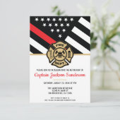 消防用薄型レッドライン消防士の退職パーティー 招待状 (スタンド正面)