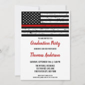 消防用薄型レッドライン消防学校の卒業 招待状 (正面)