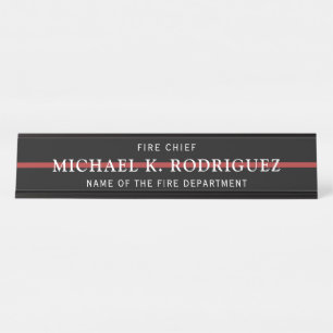 消防用薄型レッドライン消防局 デスクネームプレート