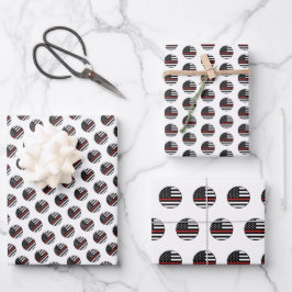 消防用薄型レッドライン火災救助アメリカ国旗 ラッピングペーパーシート