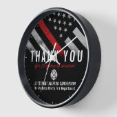 消防用薄型レッドライン退職記念日 壁時計 (傾斜)