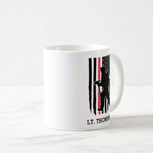 消防用赤線パーソナライズされた旗 コーヒーマグカップ (正面右)