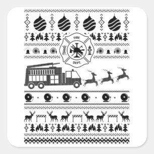 消防省の醜いクリスマス 消防士の贈り物 スクエアシール