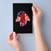 消防省旗の消防機関薄い赤線 チラシ (ハンドル)