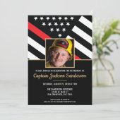 消防省消防士の退職パーティー写真 招待状 (スタンド正面)