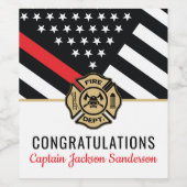 消防省消防士退職パーティー ワインラベル (シングルラベル)