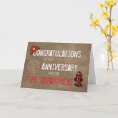 消防省職員記念日グランジ文字 カード (黄色い花)