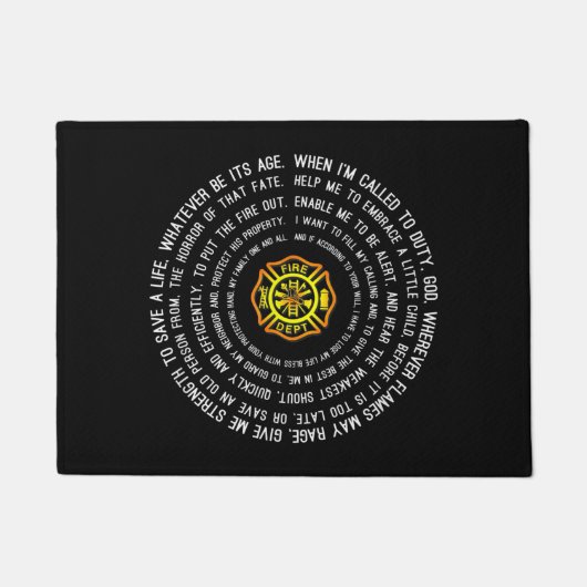 消防祈りの言葉、消防やる気を起こさせる士 ドアマット (正面)