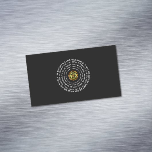 消防祈りの言葉、消防やる気を起こさせる士 マグネット名刺 (インサイチュ)