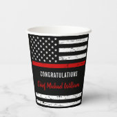 消防素朴士退職パーティーおめでとう 紙コップ (裏面)