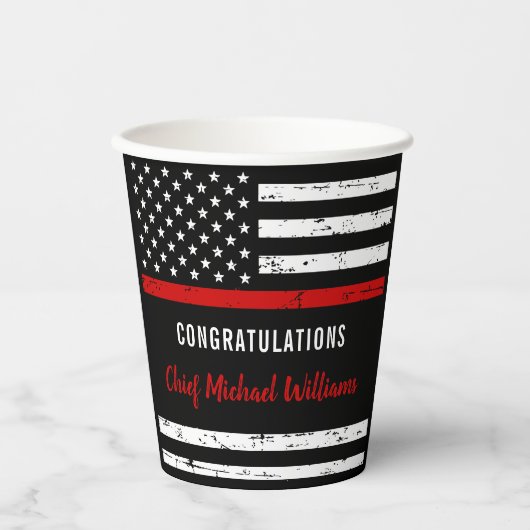 消防素朴士退職パーティーおめでとう 紙コップ (正面)