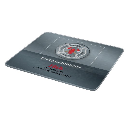 消防署によるカスタマイズ可能な記念日 カッティングボード (角)