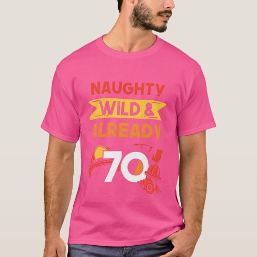 消防署のおもしろい女性への70歳の誕生日のプレゼント Tシャツ (正面)