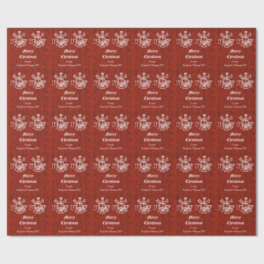 消防署のクリスマスのギフト用包装紙はそれをカスタマイズ! ラッピングペーパー (フラット)